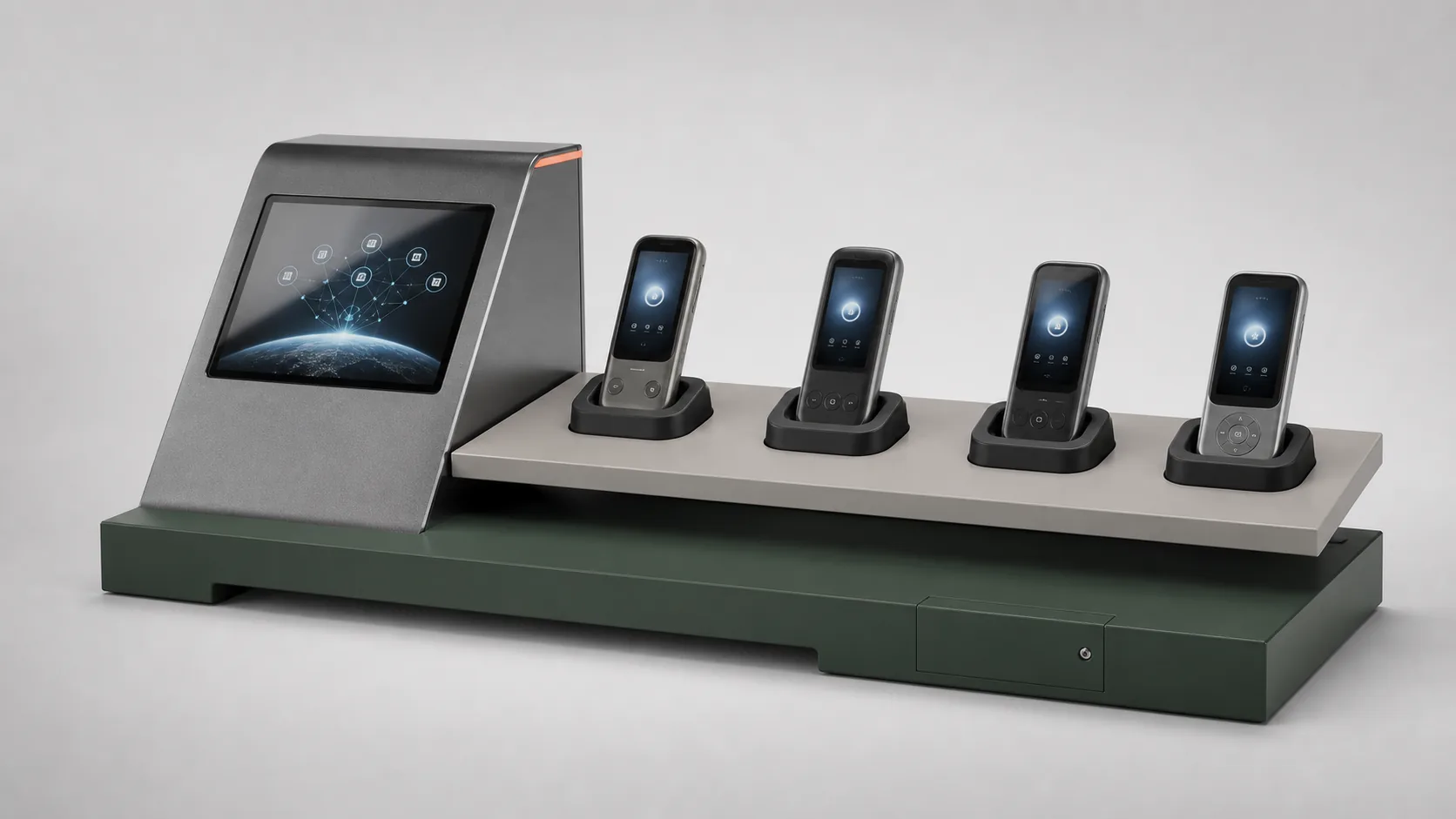 Concept rendering of a fictional smart device countertop display
