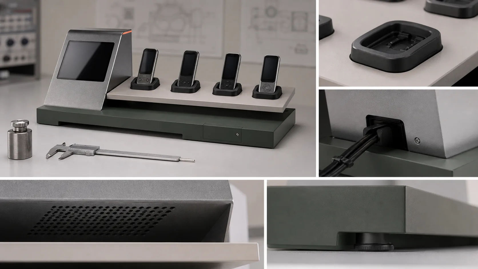 Close productization review of device docks cable routing and ventilation