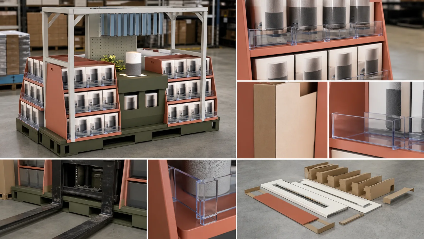 Warehouse pallet display load packing and edge review details