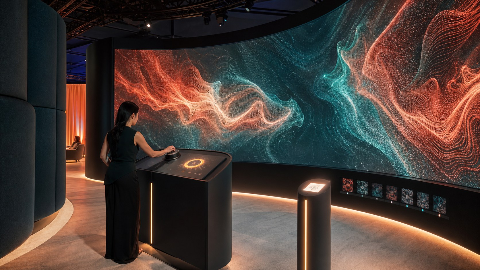 Representative modular beauty trade show booth for a generative visitor experience